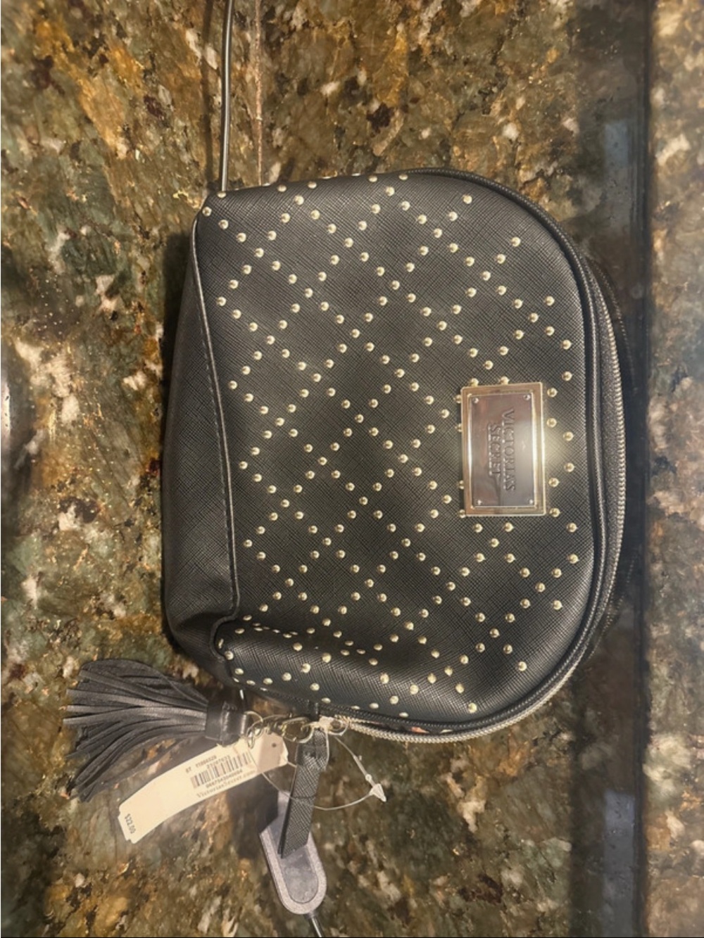 Victoria's Secret Black Studded Wristlet with Tassel